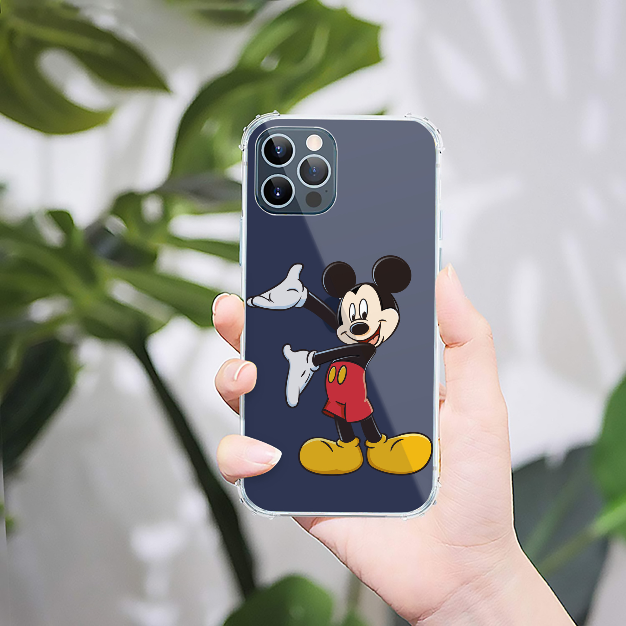 （画像用） ミッキーマウス Mickey Mouse 【iPhone 12シリーズ対応】透明スマホケース（クリアソフトケース）
